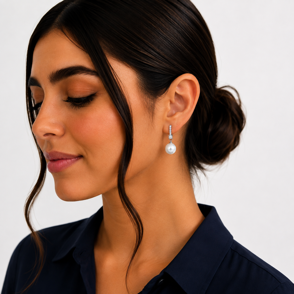 گوشواره حلقه ای مرواریدی